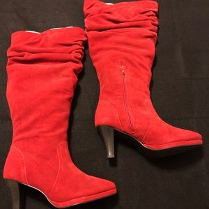 Red Suede boots size 7.5